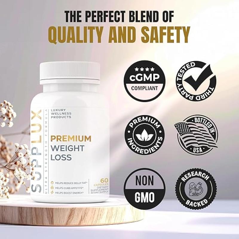 Premium Weight Loss - Powerful GLP-1 Supplement Support Weight Loss Pills for Women & Fat Burner for Men - Appetite Suppressant, Belly Fat Burner